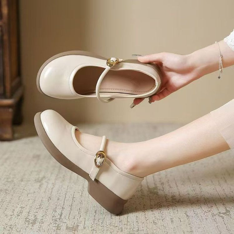 Dame Mary Jane Ballerinas med elegant rem og komfortabelt fodseng Stilla