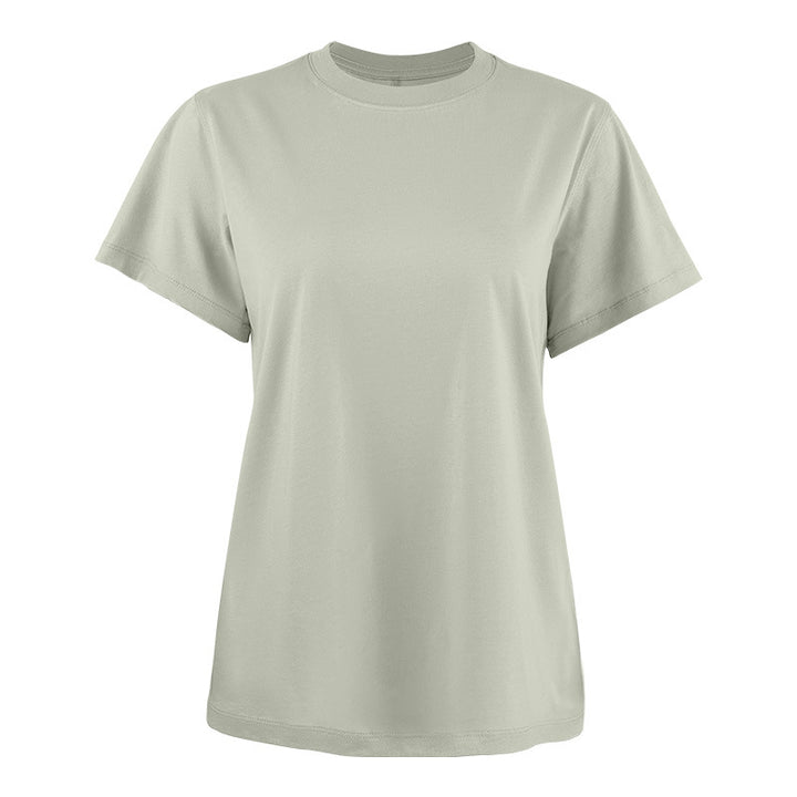 Dame Basis T-shirt i høj kvalitet bomuld med rund halsudskæring Stilla