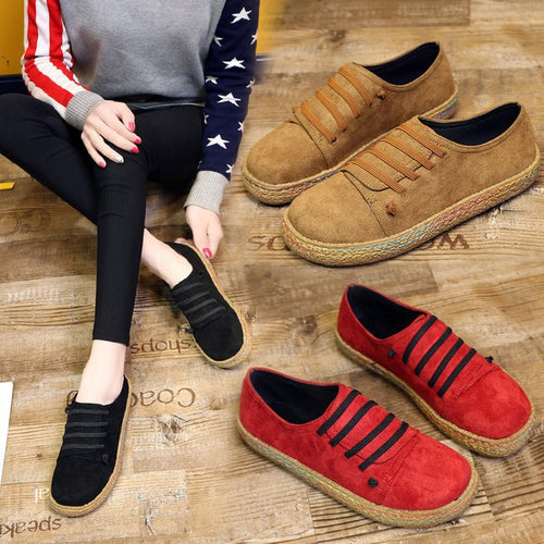 Dame Sneakers med praktisk elastisk lukning og komfortabel jute-sål Stilla