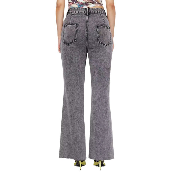 Kvinders Bredde Jeans med Høj Talje og Detaljerede Sømme Stilla