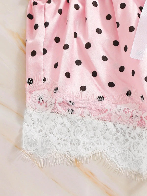 Dame-spids-cami-og-polkadots-shorts-sæt Stilla
