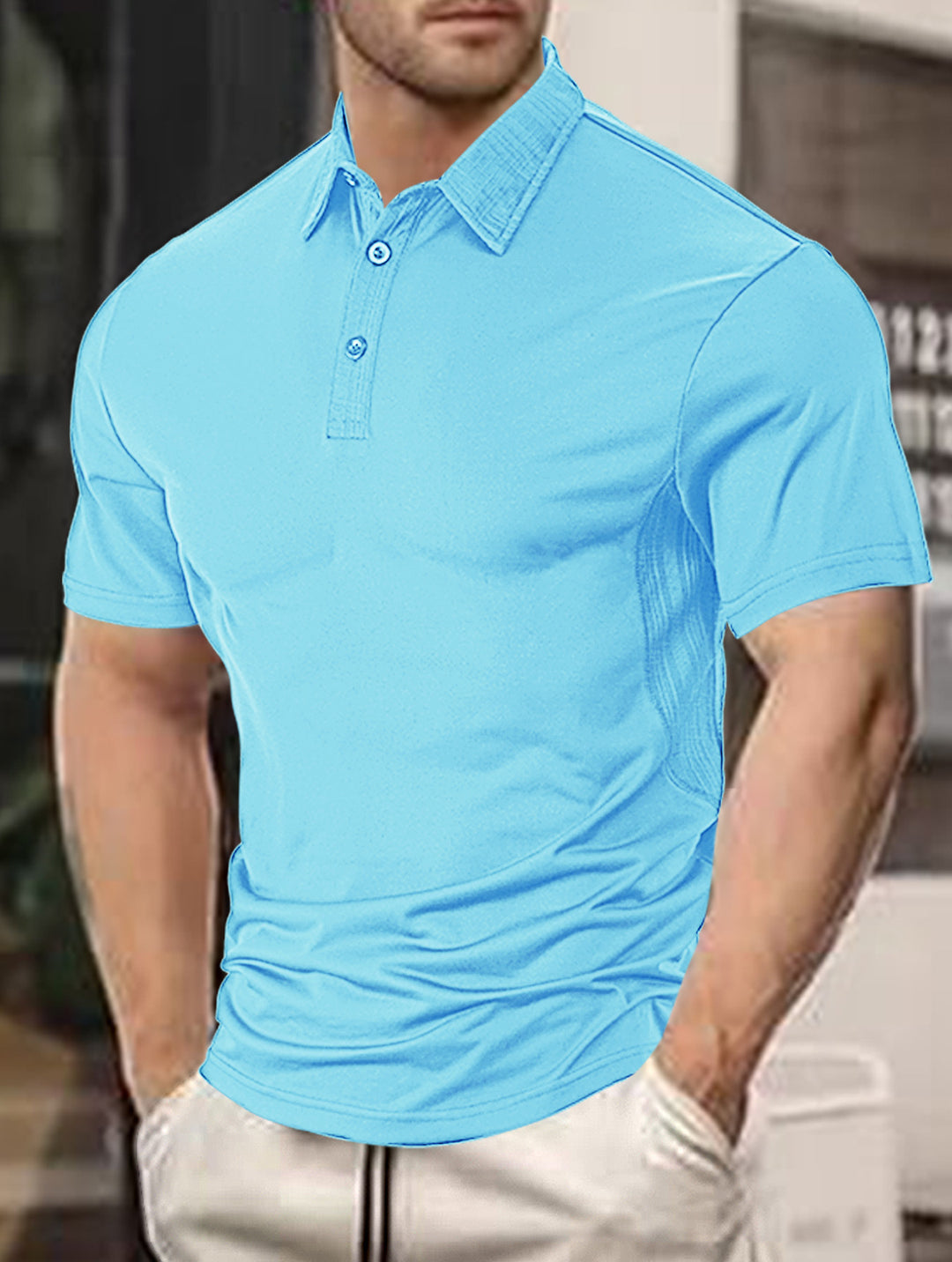 Herrer Polo-Shirt med fugtregulerende teknologi og moderne krave Stilla