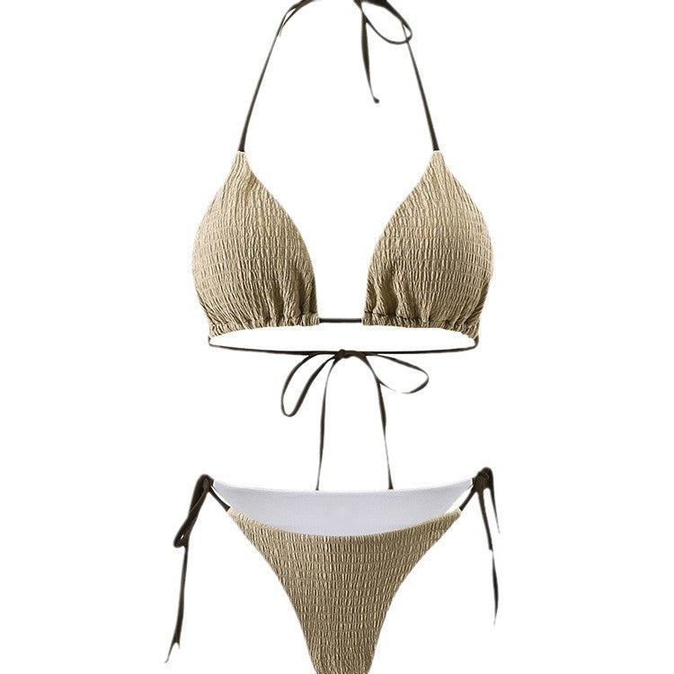 Dame struktureret trekant bralette bikini sæt Stilla