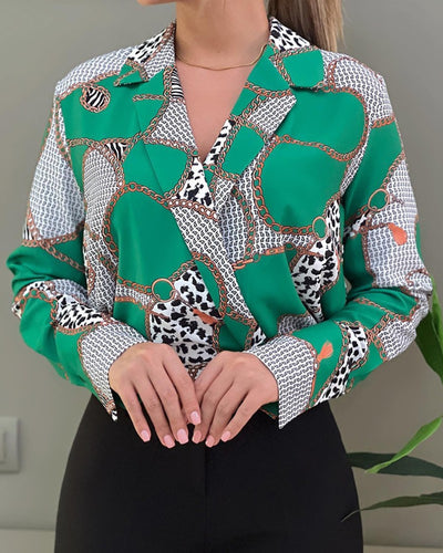 Dame Stilfuld Bluse med moderne kædemønster og elegant snit Stilla