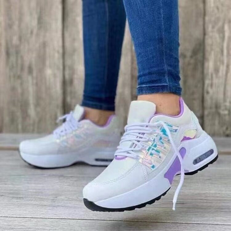 Dame Sporty Sneakers med åndbart mesh-overflade og stødabsorberende indersål Stilla