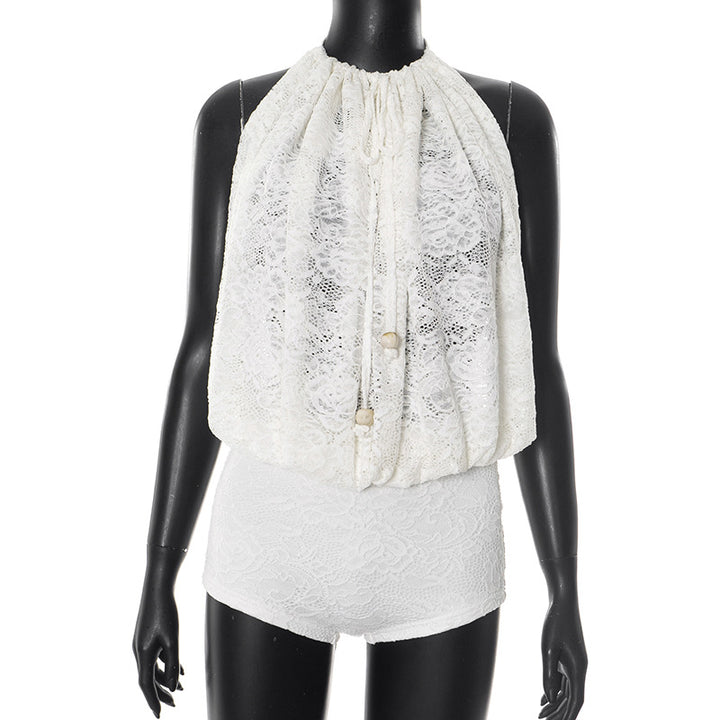 Dame blonde bluse med elegante ruffle detaljer Stilla