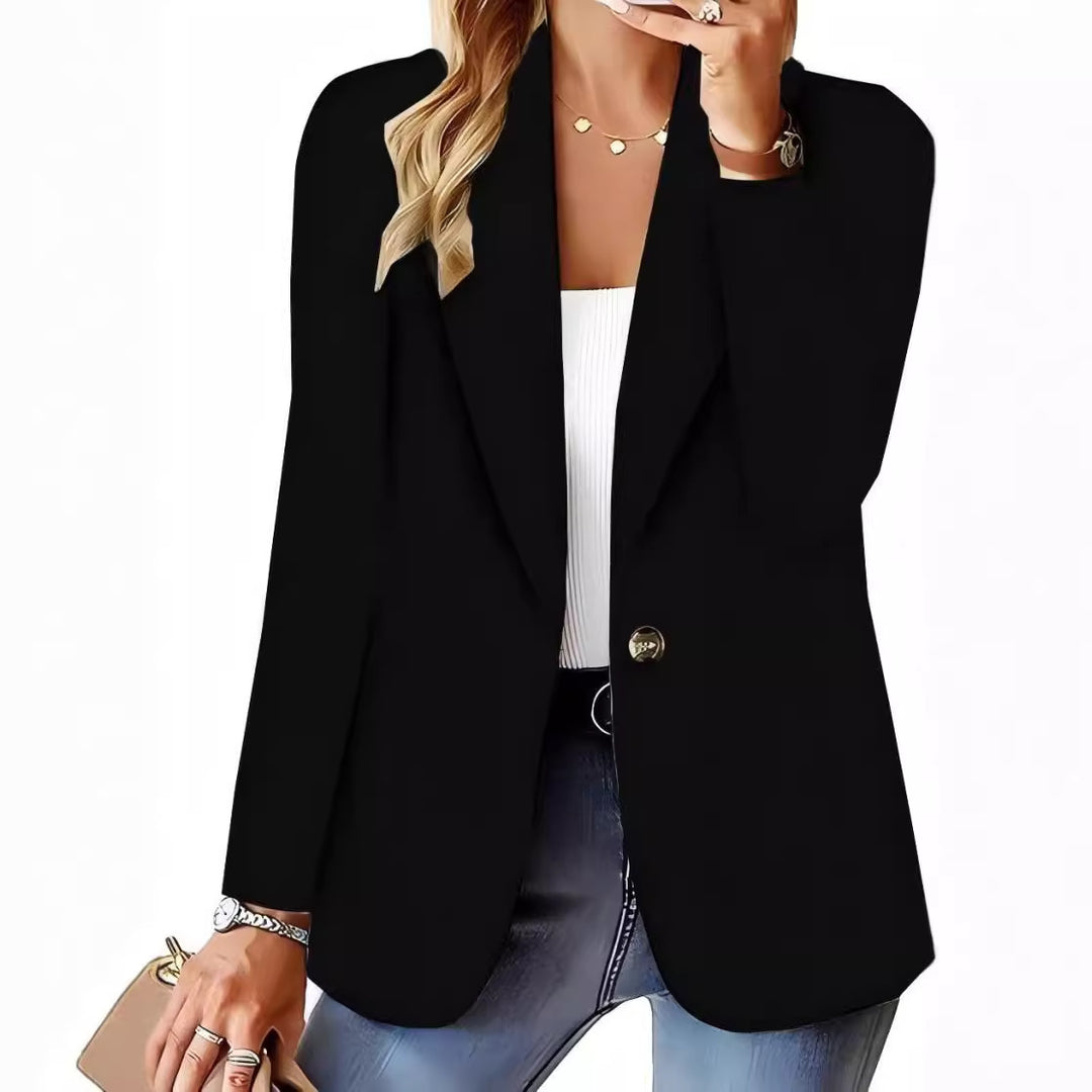 Dame elegant blazer med struktureret kabelstrikdesign Stilla