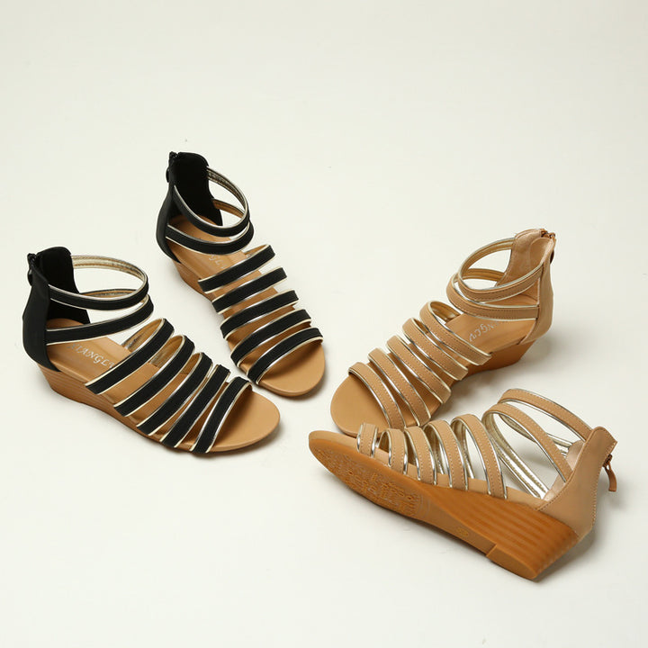 Dame Wedge-sandaler med elastiske remme og komfortabel fodsengdesign Stilla