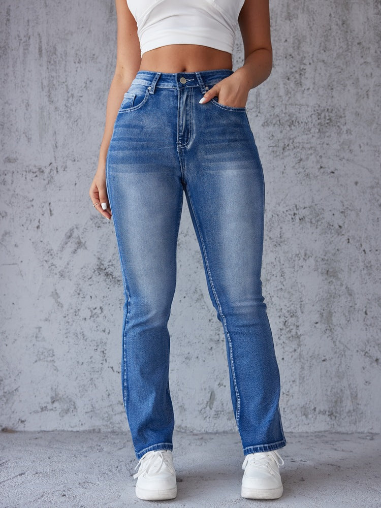 Dame Bootcut-jeans med høj talje og strækandel Stilla