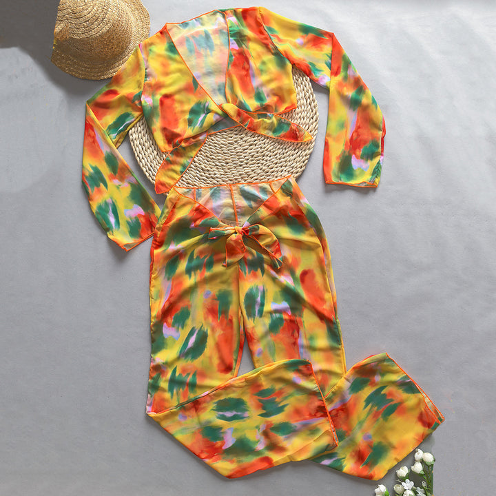 Dame luftig Strand-outfit med trendy knude-design Stilla