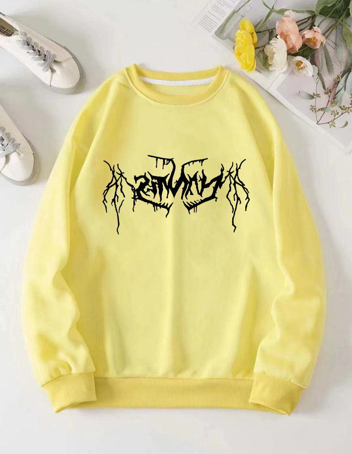 Kvinders afslappede sweatshirt med moderne grafisk design Skovae