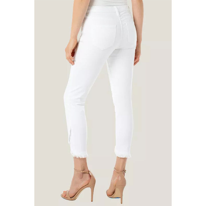 Damejeans med frynset kant og smal pasform Stilla