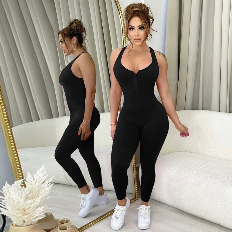 Dame Sporty jumpsuit med smart lynlås og fleksibel pasform Stilla