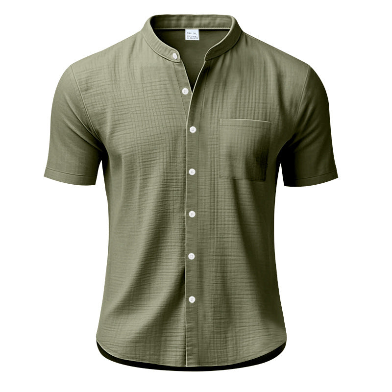 Herrer Kortærmet Henley T-shirt med struktureret design og brystlomme Stilla