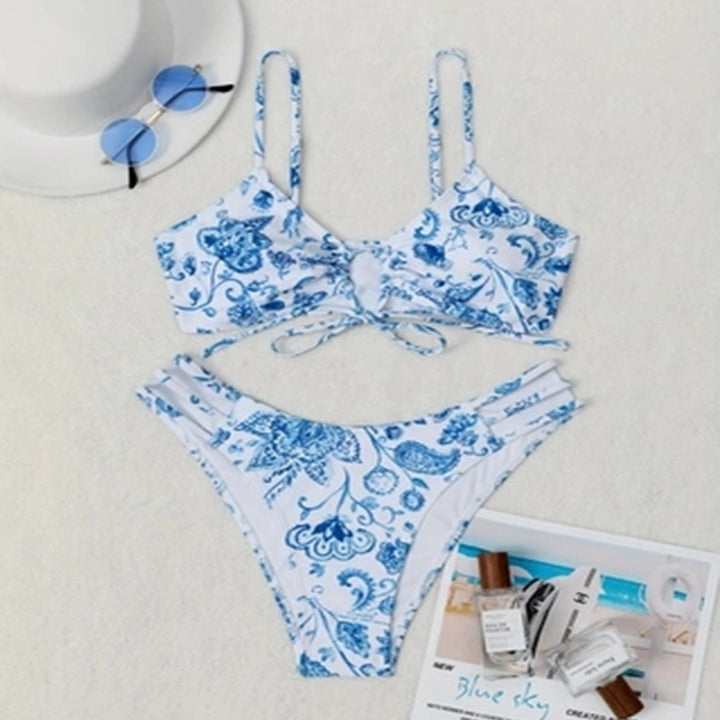Dame bikini sæt med legende floral design Skovae