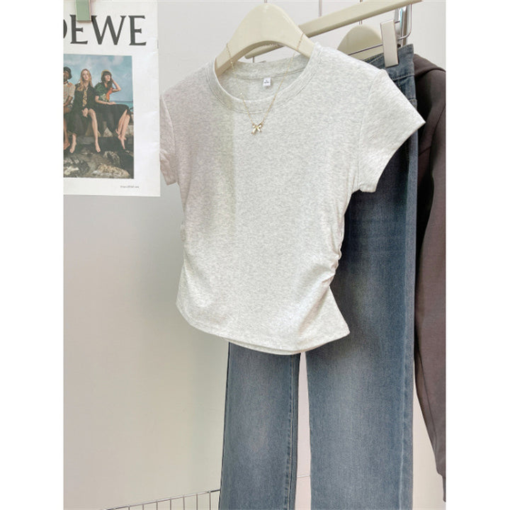 Femme Kortærmet Rynket Sider T-Shirt Stilla