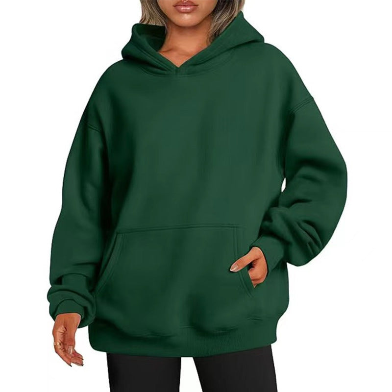 Kvinders oversized hoodie med praktiske kængurulommer og blød indvendig foring Skovae