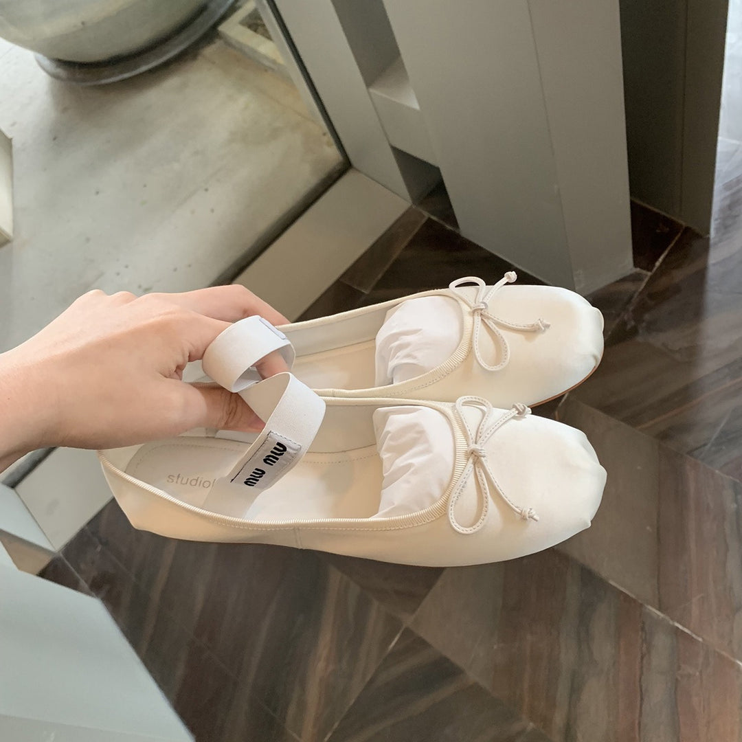 Damer Elegante Sløjfe-Detalje Ballerina Flats Stilla