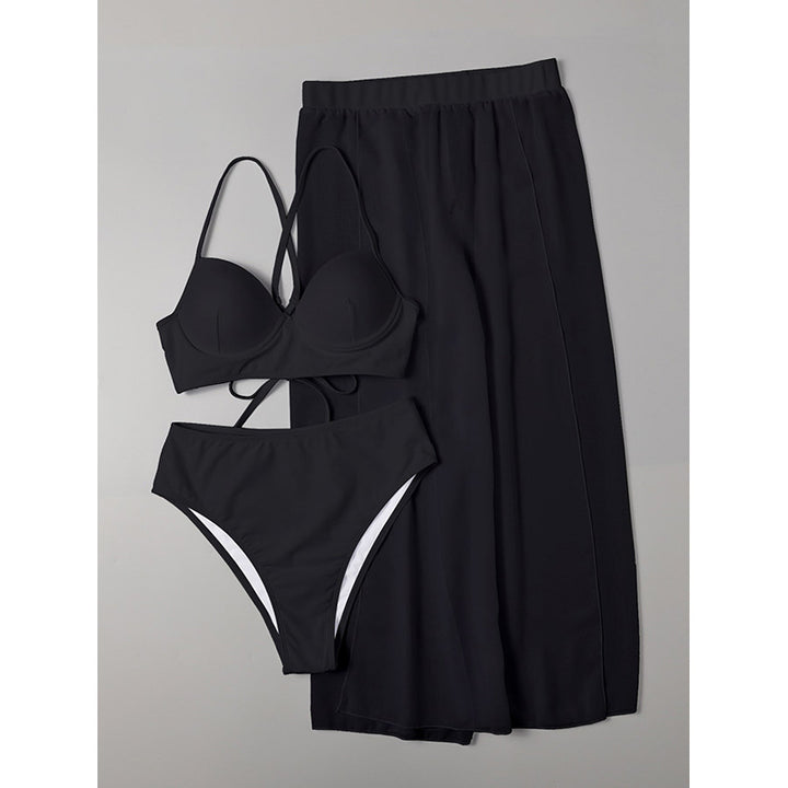 Dame bikini-sæt med elegant indpakningsskørt Skovae