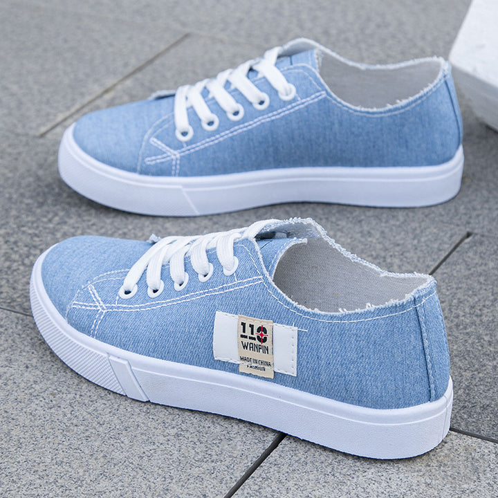 Femme Casual Canvas Sneakers med distressed detalje Stilla