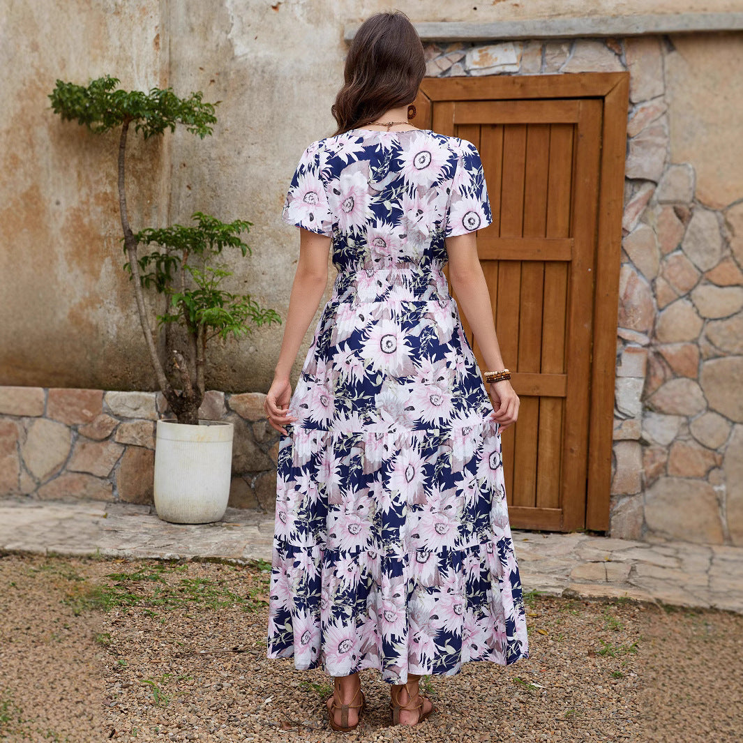 Femme Floral Print High-Low Maxikjole Stilla
