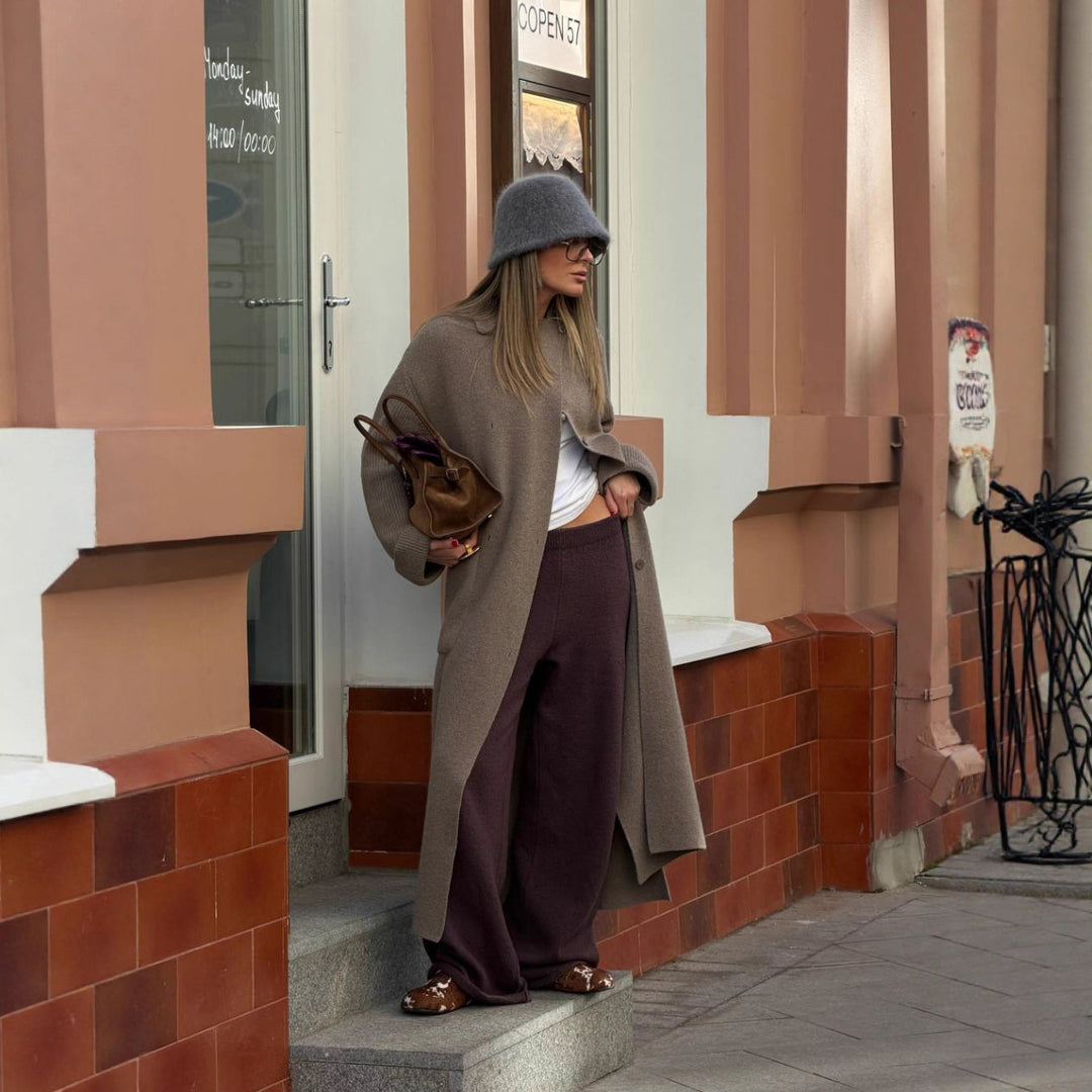 Kvindernes oversized cardigan med fin strikket struktur og afslappet snit Stilla