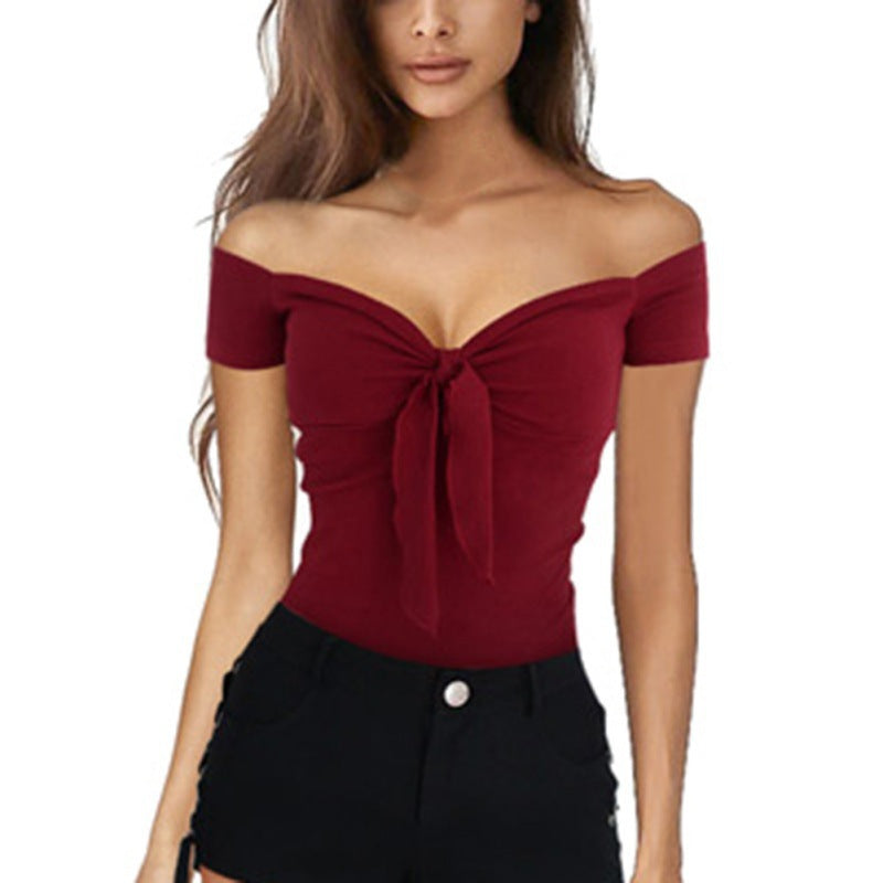 Dame Off-Shoulder Knotenoberdel Stilla