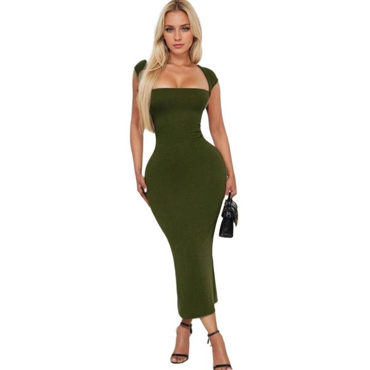 Dame fitted maxi kjole med off-shoulder design og elegant halsudskæring Stilla