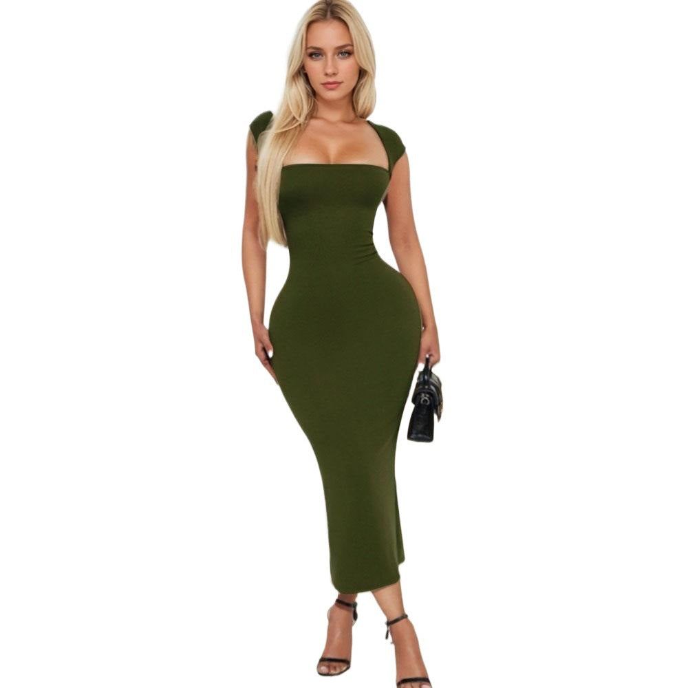 Kvinder fitted maxi kjole med off-shoulder design og elegant udskæring Stilla