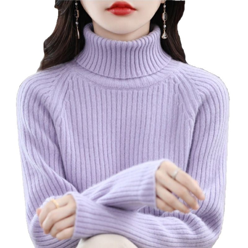Kvinders hyggelige rullekrave sweater med ribbet tekstur Stilla
