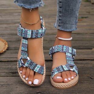 Dame Bekvemme Sandaler med justerbare Remme og ca. flettet Design Stilla