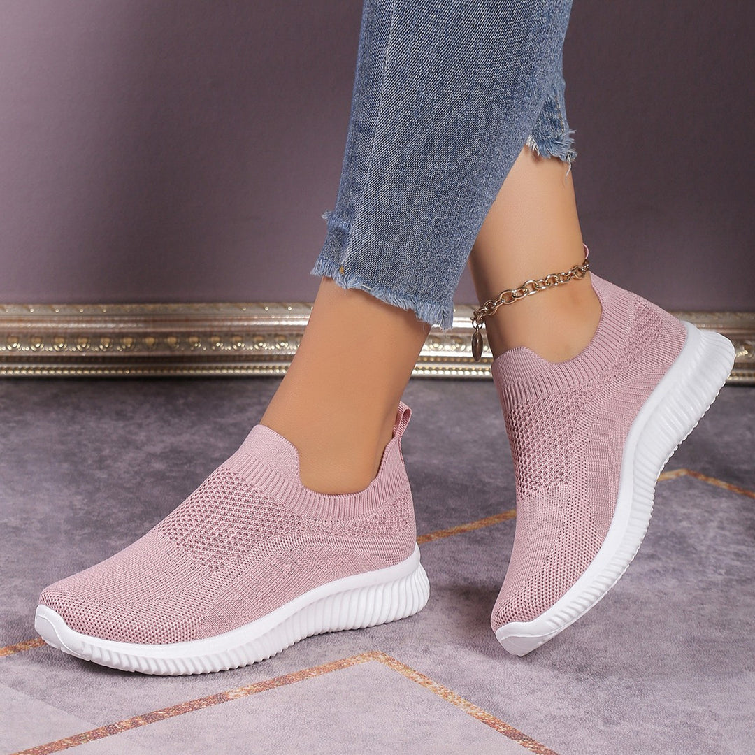 Dame Åndbare Slip-On Sneakers med elastisk Mesh-Overdel og innovativ Dæmpning Stilla