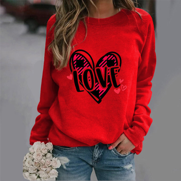 Kvinders sweatshirt med kreativt hjerte-design og afslappet pasform Stilla