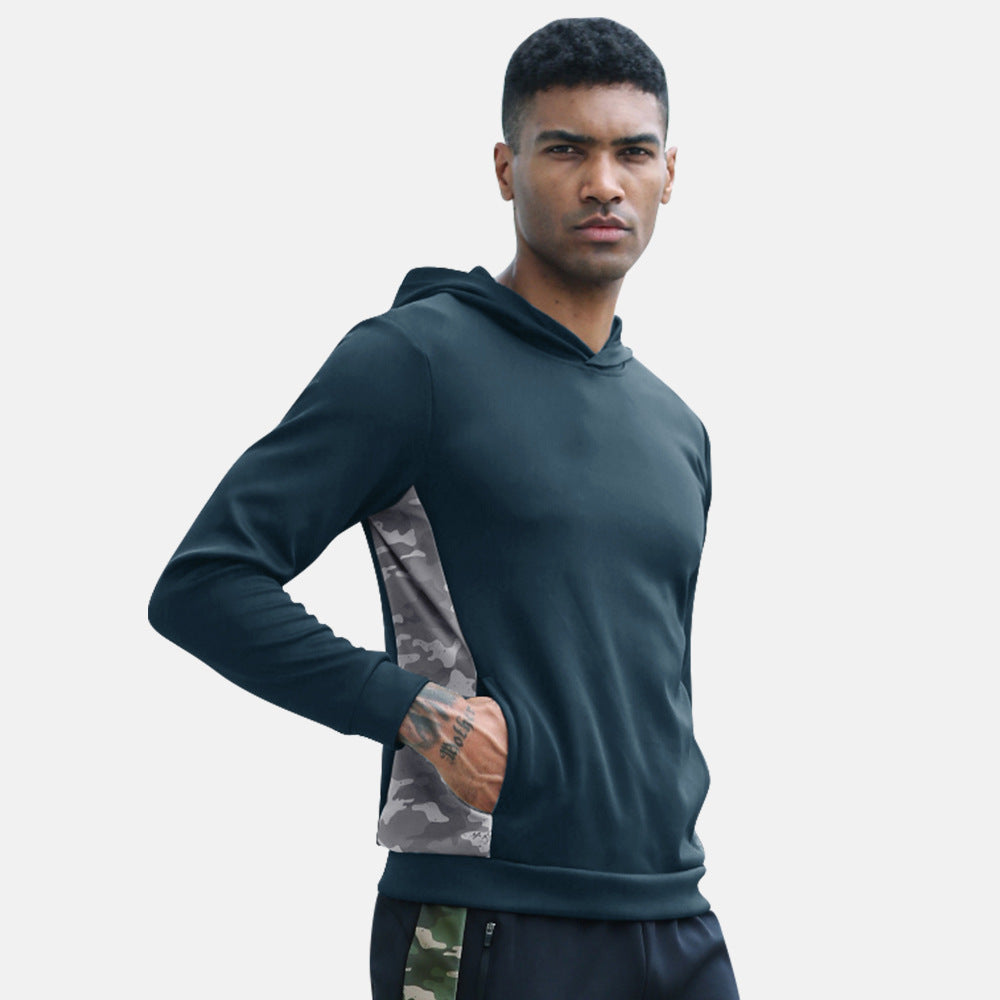 Herrer Sport hoodie med innovativ camouflage sideindsats og åndbare egenskaber Stilla