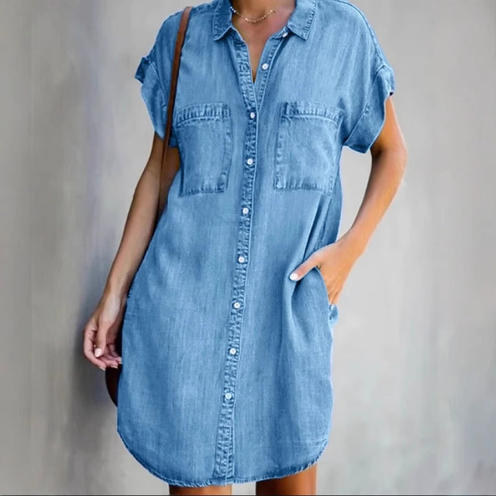 Femme Denim Utility Skjorte Kjole Stilla