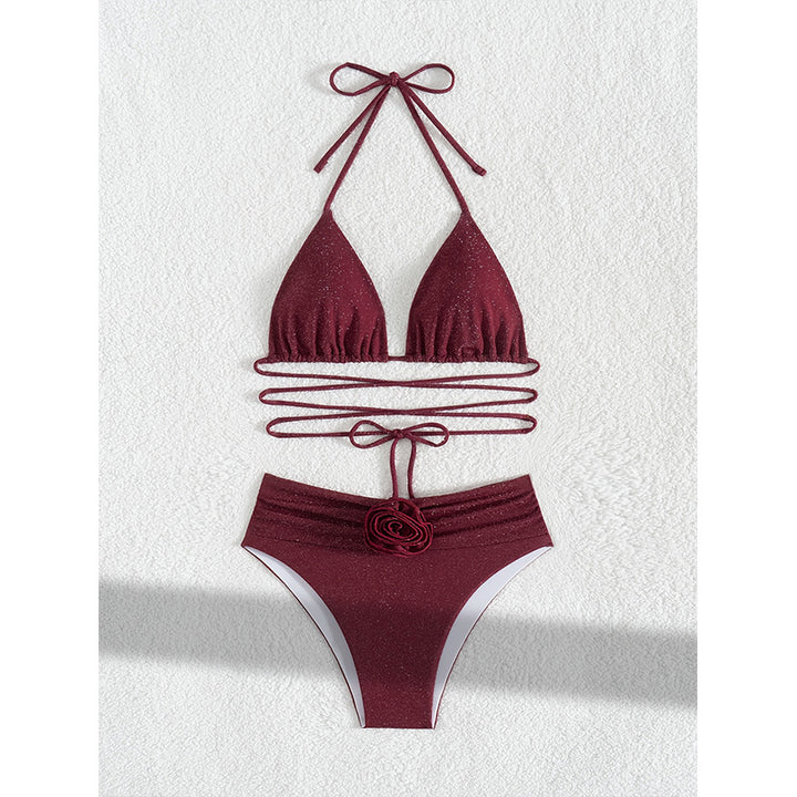 Dame Funklende Halterneck-Bikini-Sæt Stilla
