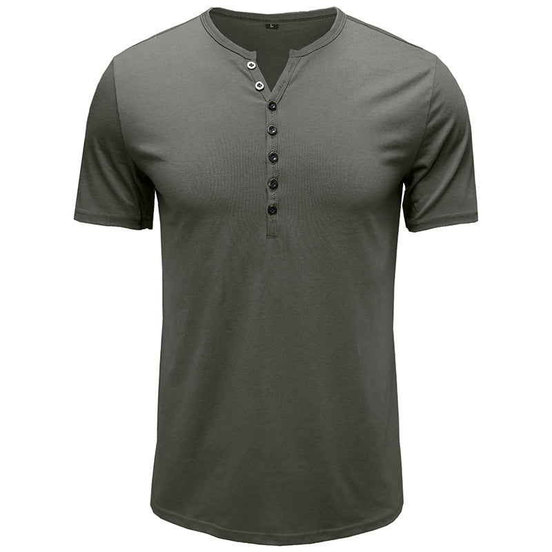 Herren Kortærmet Henley T-Shirt Stilla