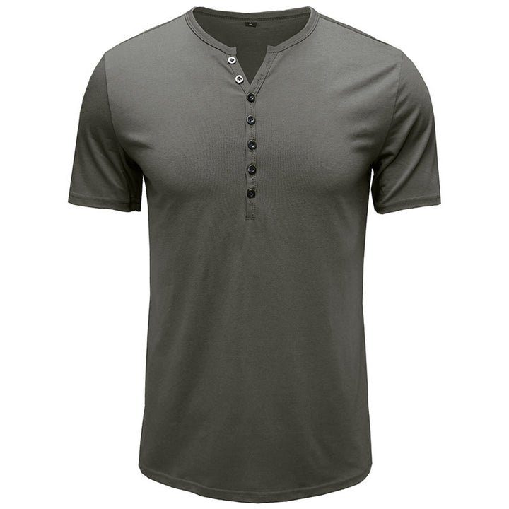 Herren Kortærmet Henley T-Shirt Stilla