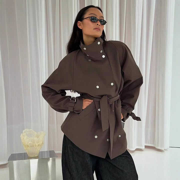 Dame mode Utility-jakke med høj krave og praktiske lommer Stilla
