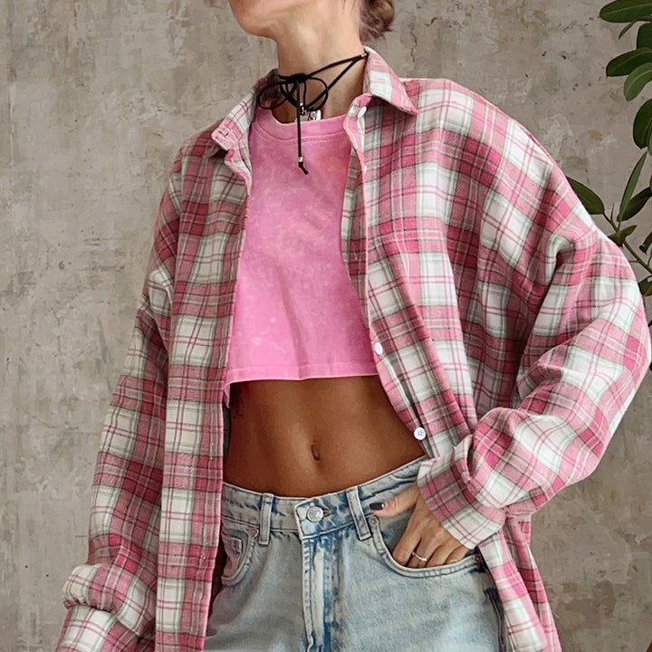 Femme Oversized flannel skjorte Stilla