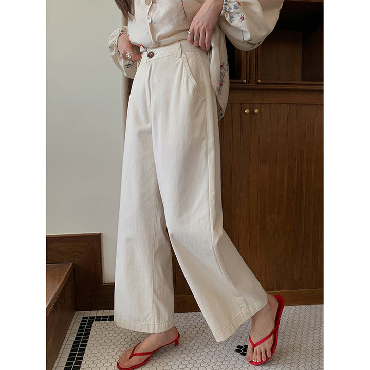 Damevidde High-Waist-jeans med elegante syninger og moderne snit Stilla