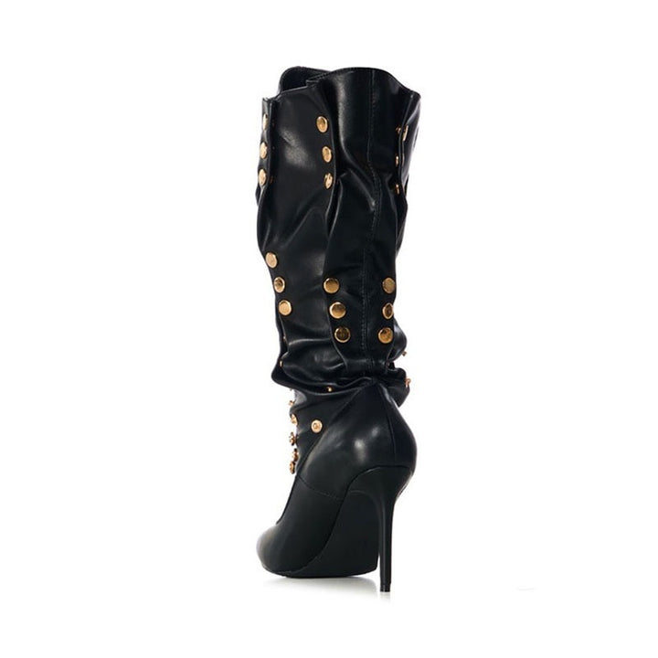 Dame Slouchy Stiletto Støvler med dekorative nitter Stilla