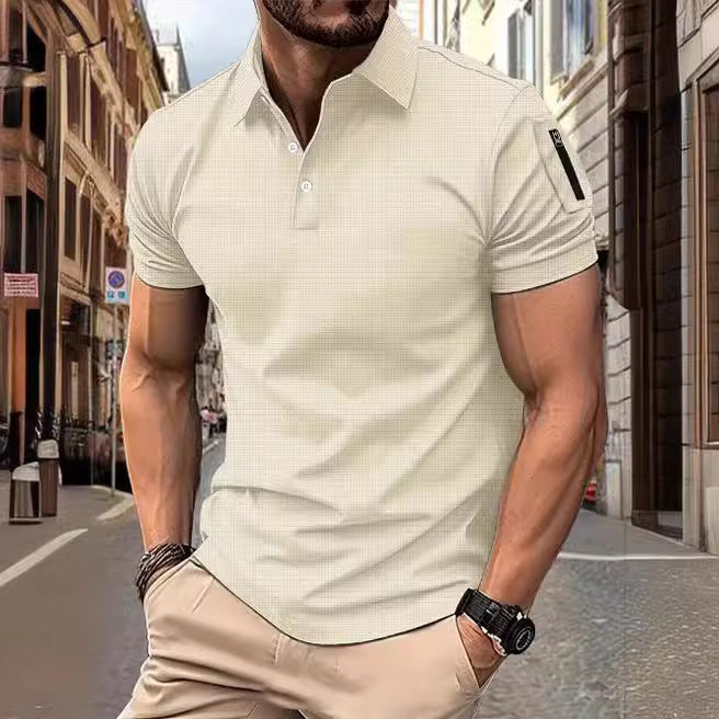 Herrer moderne kortærmet poloshirt med struktureret design Stilla