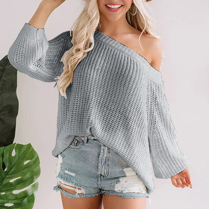 Dame luftig strikpullover med asymmetrisk snit Stilla