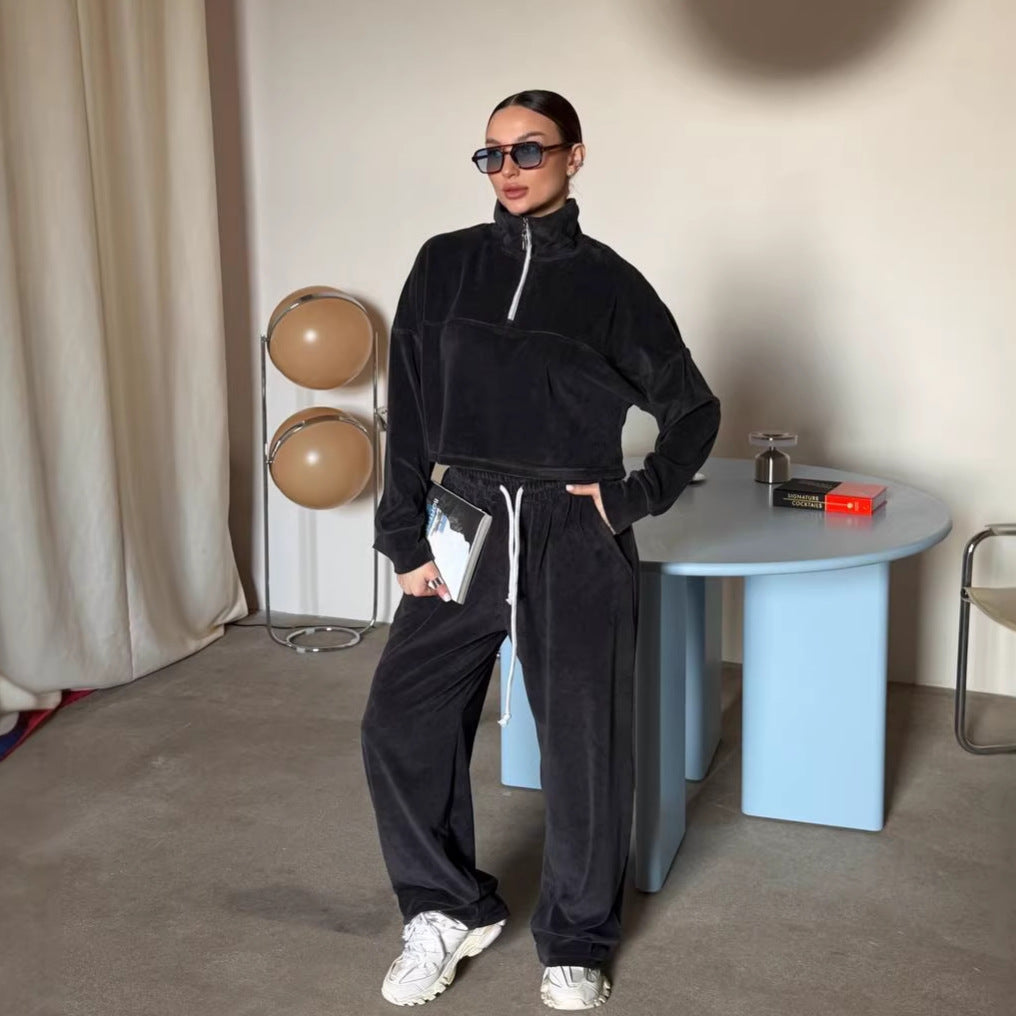 Kvinders sporty zip-top og komfortable joggers Skovae