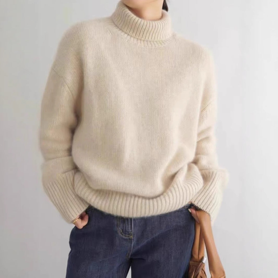 Dame hyggelig rullekrave sweater Stilla