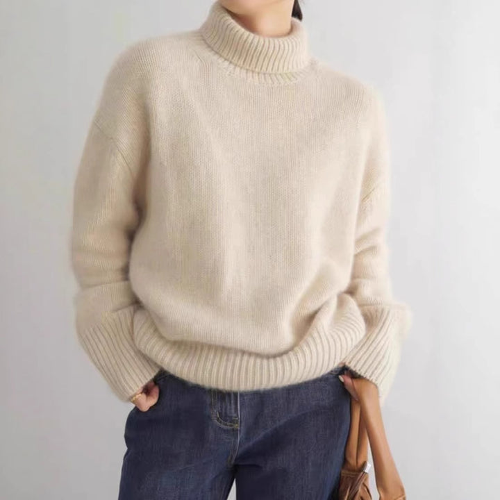 Dame hyggelig rullekrave sweater Stilla