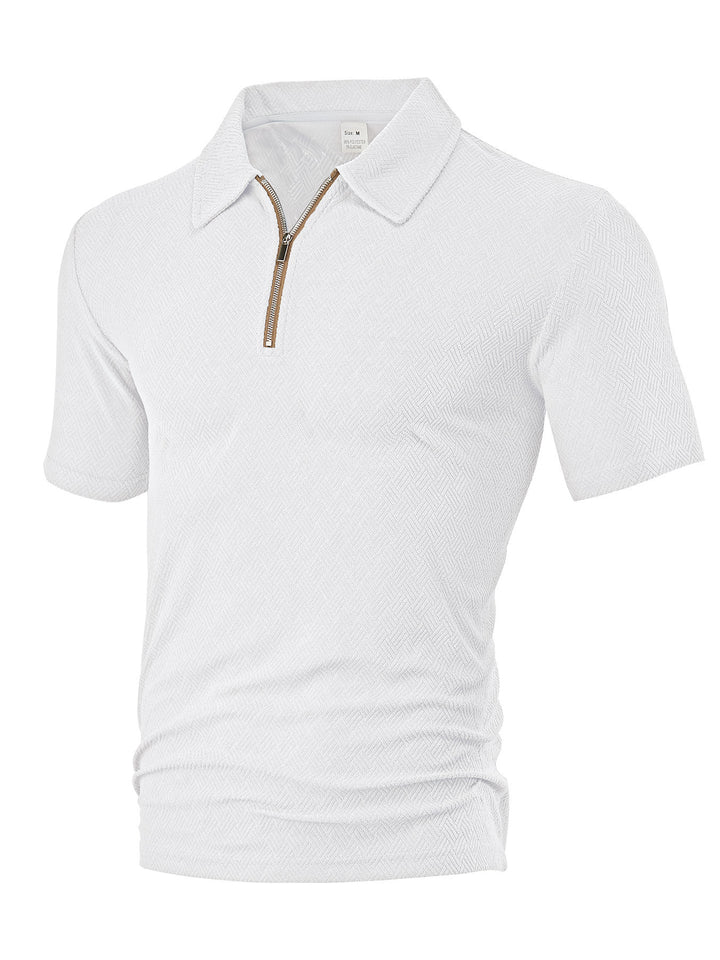 Herrer sporty kortærmet polo med lynlås og struktureret design Stilla