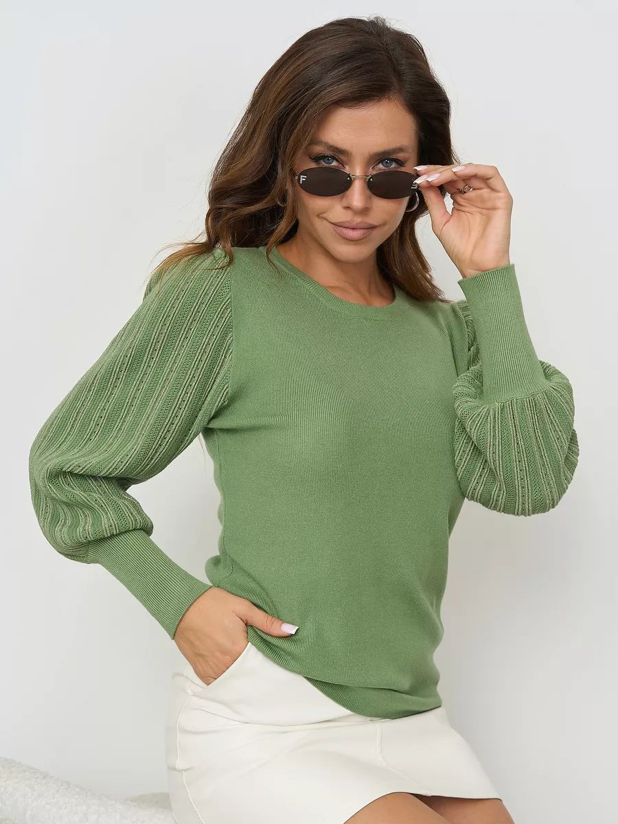 Dame Oversized Strik Pullover med dyb V-hals og afslappet snit Stilla