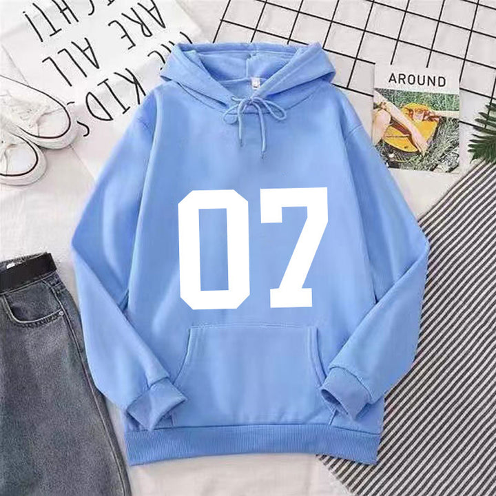 Dame hoodie med stort print Skovae
